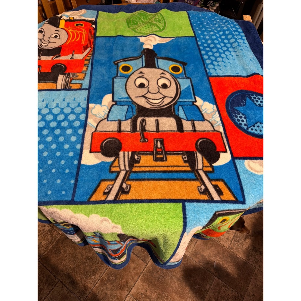 Thomas & Friends Plush Fleece‎ Throw Blanket 50x60 Blue Train 2011 Jay Franco